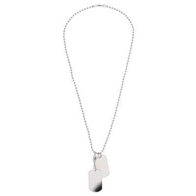 fabric,metal,tag,necklace,rhodium