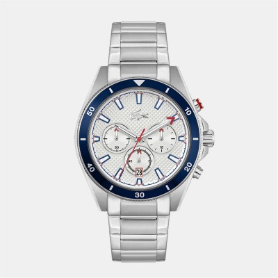 часовник,часовници,lacoste,mens,mainsail,watch,white,steel