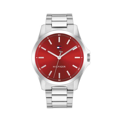 часовник,часовници,tommy,hilfiger,tommy,hilfiger,mens,stainless,steel,bracelet,watch,red,steel