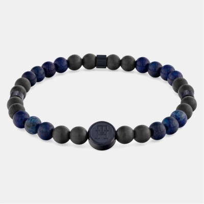 аксесоари,на,разпродажба,tommy,hilfiger,tommy,hilfiger,mens,black,and,blue,ip,lapis,carbon,fibre,reinforced,polymer,beaded,bracelet,blue