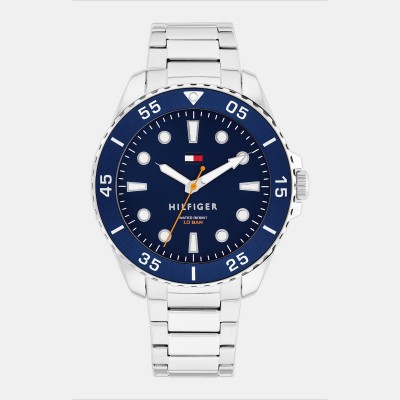 часовник,часовници,бижутерия,tommy,hilfiger,mens,stainless,steel,bracelet,watch,blue,silver