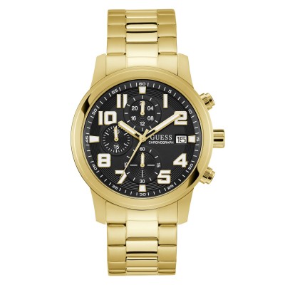часовник,бижутерия,часовници,guess,men,s,atticus,analogue,quartz,watch,black,gold