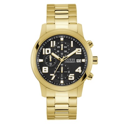 часовник,бижутерия,часовници,аксесоари,на,разпродажба,guess,men's,atticus,analogue,quartz,watch,black,gold