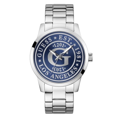 часовник,бижутерия,часовници,аксесоари,на,разпродажба,guess,men's,collegiate,analogue,quartz,watch,blue,silver