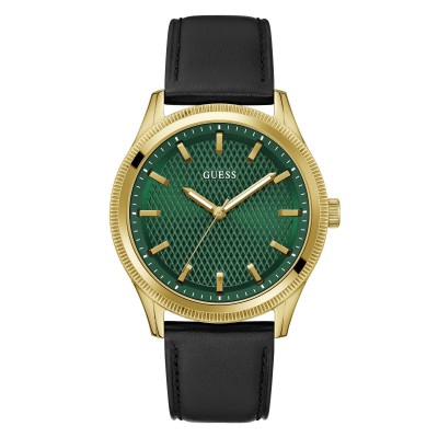 guess,men,s,analogue,quartz,watch,green,gold