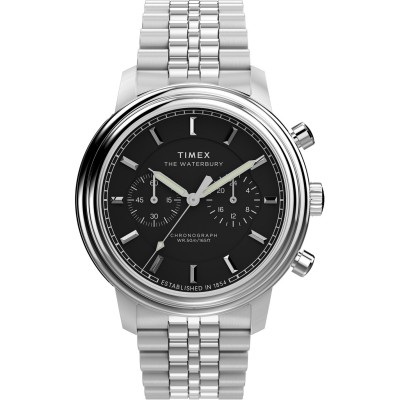часовник,часовници,timex,men's,waterbury,analogue,quartz,watch,black,silver