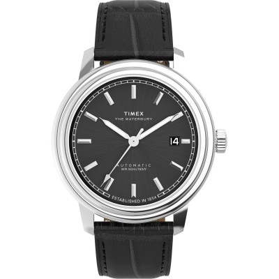 часовник,часовници,timex,men's,waterbury,analogue,quartz,watch,black,silver