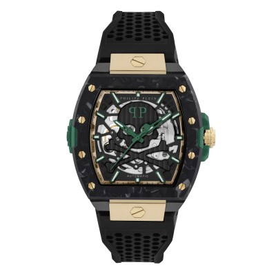 часовник,часовници,philipp,plein,skeleton,watch,black,black