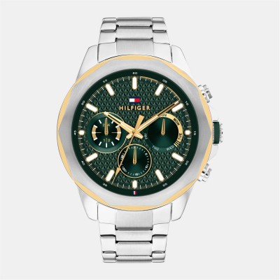 часовник,часовници,tommy,hilfiger,tommy,hilfiger,mens,watch,green,silver