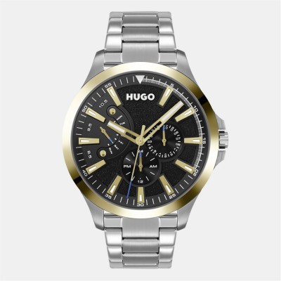 часовник,часовници,hugo,gents,hugo,#leap,bracelet,watch,black,silver