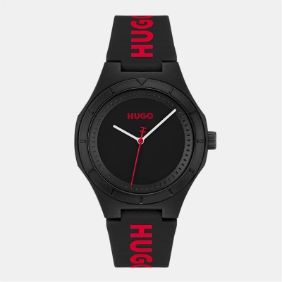 часовник,часовници,hugo,hugo,#lit,silicone,strap,watch,black,black