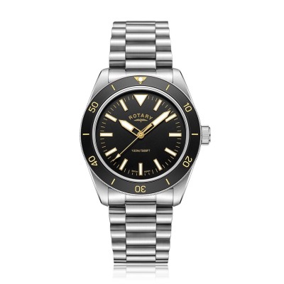 часовник,бижутерия,часовници,rotary,men's,analogue,quartz,watch,black,silver