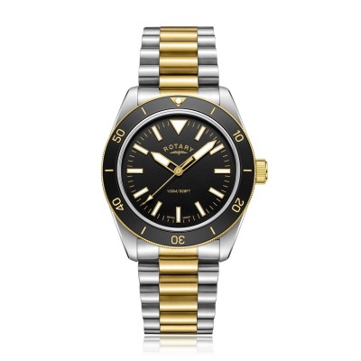часовник,бижутерия,часовници,rotary,men's,analogue,quartz,watch,two,tone,gold