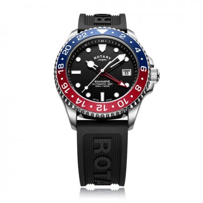 rotary,seamatic,watch,black,black