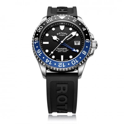 rotary,seamatic,watch,black,black