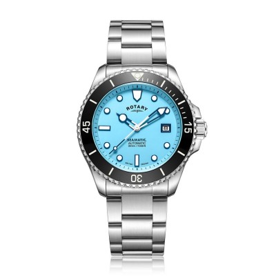 rotary,seamatic,watch,blue,silver
