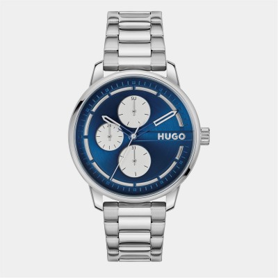 мъжки,часовник,часовници,hugo,hugo,stamp,44mm,multifunction,watch,mens,blue