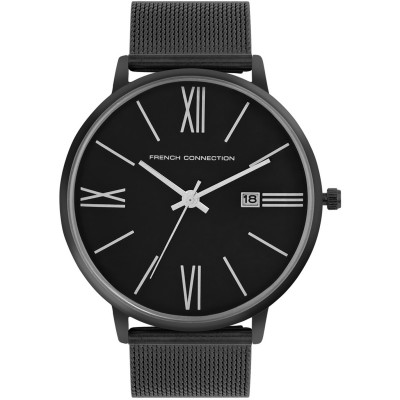 часовник,часовници,аксесоари,на,разпродажба,french,connection,connection,heritage,black,round,analog,watch,for,men,black