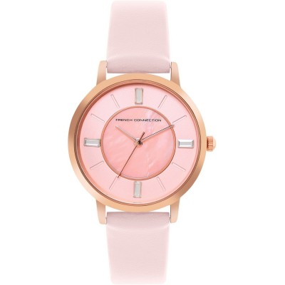 часовник,часовници,аксесоари,на,разпродажба,french,connection,connection,ephiphany,mop,pink,round,analog,watch,for,women,pink