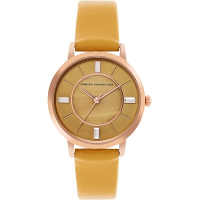 часовник,часовници,аксесоари,на,разпродажба,french,connection,connection,ephiphany,mop,mustard,round,analog,watch,for,women,mustard
