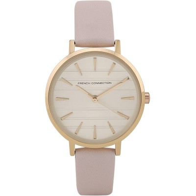 часовник,часовници,аксесоари,на,разпродажба,french,connection,connection,sage,silver,round,analog,watch,with,light,pink,leather,for,women,silver