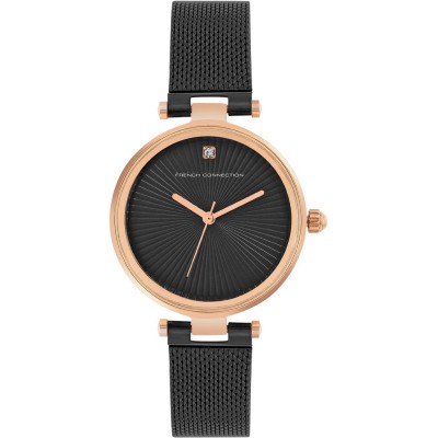 часовник,часовници,аксесоари,на,разпродажба,french,connection,connection,haven,black,round,analog,watch,for,women,black