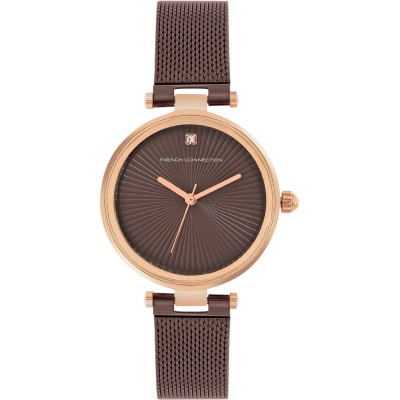 часовник,часовници,аксесоари,на,разпродажба,french,connection,connection,haven,brown,round,analog,watch,for,women,brown