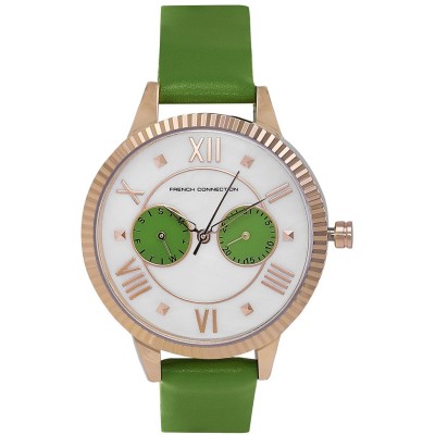 часовник,часовници,аксесоари,на,разпродажба,french,connection,connection,white,mop,dial,with,green,eyes,luxury,watch,for,women,white