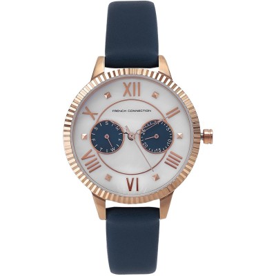 часовник,часовници,аксесоари,на,разпродажба,french,connection,connection,white,mop,dial,with,royal,blue,eyes,luxury,watch,for,women,white