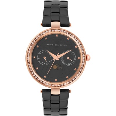 часовник,часовници,аксесоари,на,разпродажба,french,connection,connection,multifunction,black,dial,luxury,watch,for,women,black