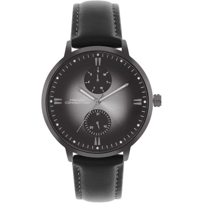 мъжки,часовник,часовници,аксесоари,на,разпродажба,french,connection,connection,opus,black,round,dial,mens,mult,function,watch,black