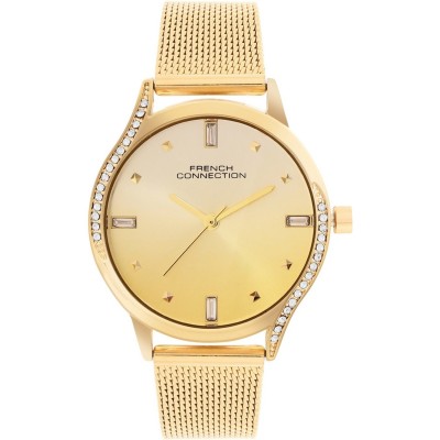 дамски,часовник,часовници,аксесоари,на,разпродажба,french,connection,connection,atelier,round,dial,womens,analogue,watch,gold,silver