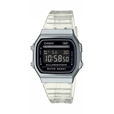 casio,casio,vintage,transparent,a168,xesg,silver