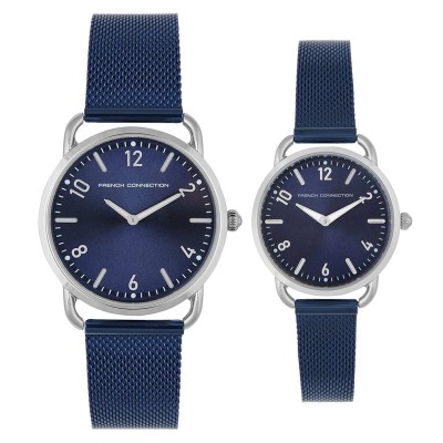 часовник,часовници,аксесоари,на,разпродажба,french,connection,connection,analog,blue,dial,pair,watch,blue
