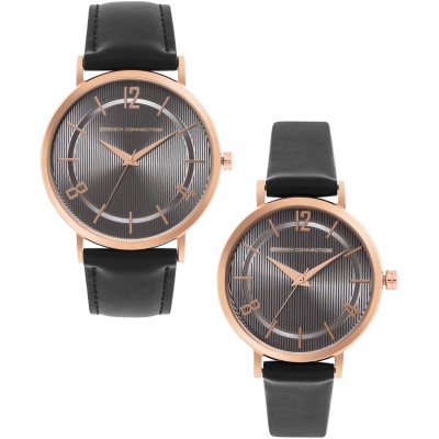 часовник,часовници,аксесоари,на,разпродажба,french,connection,connection,analog,black,dial,unisex,(pair,couple),watch,black