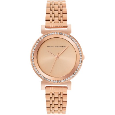 часовник,часовници,аксесоари,на,разпродажба,french,connection,french,connection,rose,case,round,shape,rose,strap,quartz,watch,rose,gold