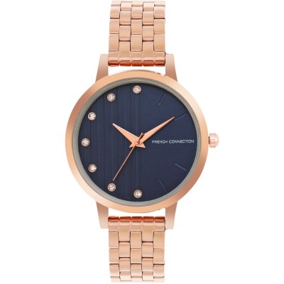 часовник,часовници,аксесоари,на,разпродажба,french,connection,french,connection,rose,case,round,shape,rose,strap,quartz,watch,blue