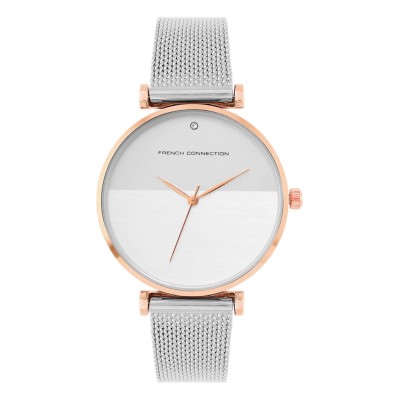 часовник,часовници,аксесоари,на,разпродажба,french,connection,french,connection,rose,case,round,shape,silver,strap,quartz,watch,silver