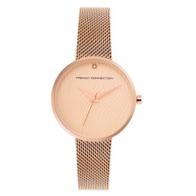 часовник,часовници,аксесоари,на,разпродажба,french,connection,french,connection,rose,case,round,shape,rose,strap,quartz,watch,champagne