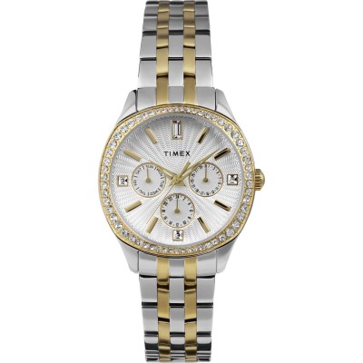 timex,ariana,54,analogue,quartz,watch,silver,two,tone