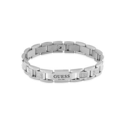 бижутерия,guess,men's,flat,white,cubic,zirconia,chain,bracelet,metallics