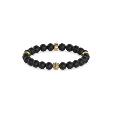 бижутерия,guess,men's,black,beads,and,lion,bead,bracelets,black