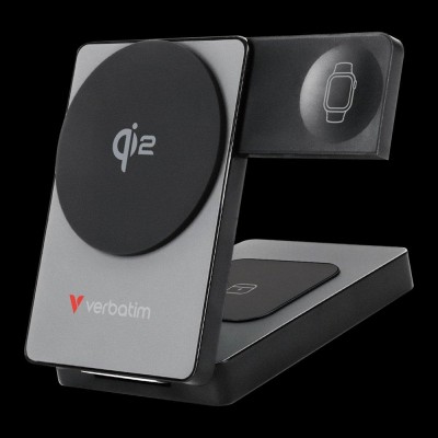 verbatim,charge,n,go,5000mah,qi2,magnetic,wireless,charging,power,bank,black