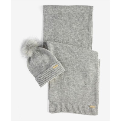 шал,плажни,шапки,аксесоари,на,разпродажба,barbour,international,sparkle,beanie,&,scarf,gift,set,grey,aw25