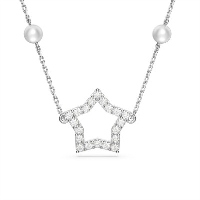аксесоари,на,разпродажба,swarovski,stella,necklace,star,white,rhodium,plated,white,rhs