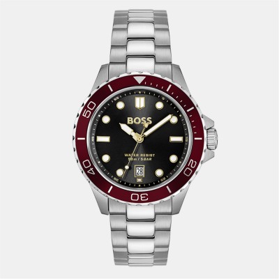 часовник,часовници,boss,gents,boss,troper,sport,bracelet,watch,silver