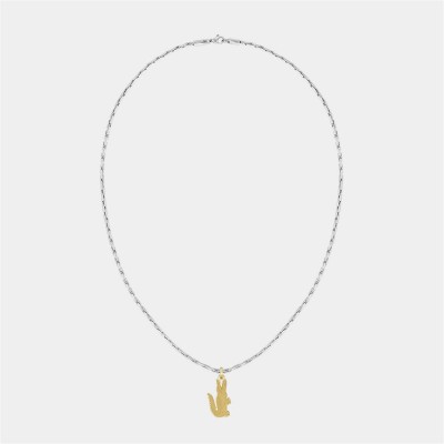 аксесоари,на,разпродажба,lacoste,lacoste,mens,arthor,crocodile,box,chain,necklace,silver