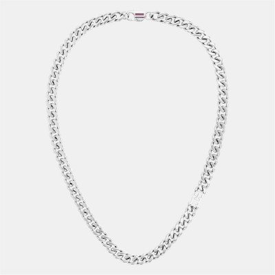 аксесоари,на,разпродажба,tommy,hilfiger,tommy,hilfiger,men&#8217;s,th85,stainless,steel,curb,chain,necklace,silver