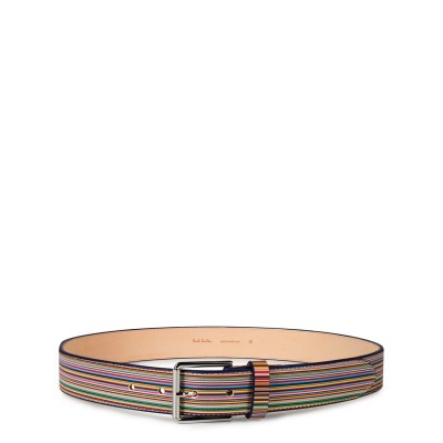 колан,колани,paul,smith,stripe,leather,belt,multi,92