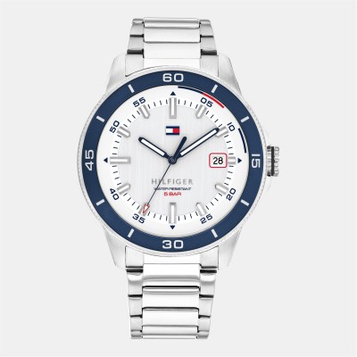 часовник,часовници,tommy,hilfiger,tommy,hilfiger,mens,stainless,steel,bracelet,watch,silver